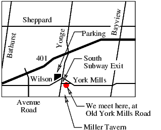 Map to York Mills Pickup